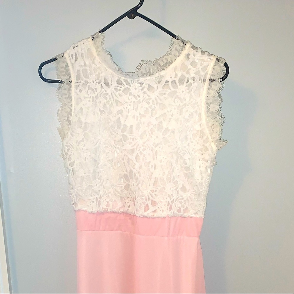 Lace and sheer long dress